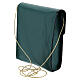 Bolso rectangular para patena 13x12 cm verdadero cuero verde s2