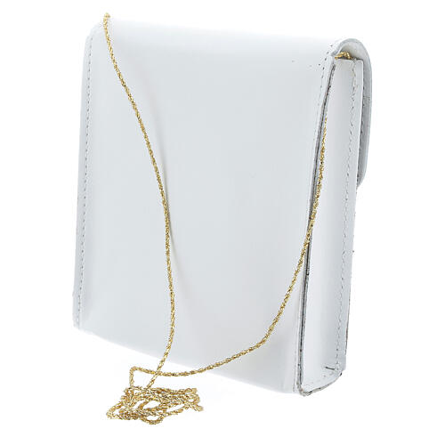 Rectangular paten bag 13x12 cm real white leather 2