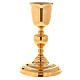 Chalice and ciborium with Lamb of God cross 24K gold plated brass s2