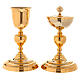 Catholic Chalice and ciborium with Lamb of Peace Cross in 24k gold plated brass s1
