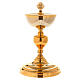 Catholic Chalice and ciborium with Lamb of Peace Cross in 24k gold plated brass s3