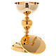 Catholic Chalice and ciborium with Lamb of Peace Cross in 24k gold plated brass s4