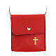 Paten bag real red leather 9x9 cm cross s1