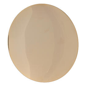 Patena incisa Alfa e Omega 16 cm ottone dorato 24k