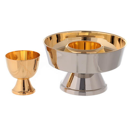 Pisside ottone dorato 24k due specie convertibile 15 cm 2