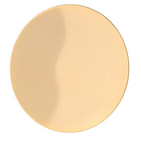 Communion paten in smooth polished golden brass 24k 12 cm