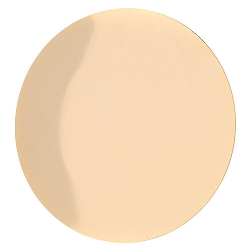 Niedrige glatte Patene aus poliertem vergoldetem Messing (24 Karat), 21 cm 1