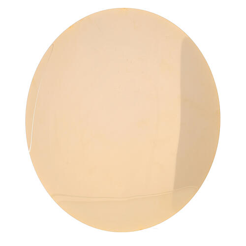 Niedrige glatte Patene aus poliertem vergoldetem Messing (24 Karat), 21 cm 2