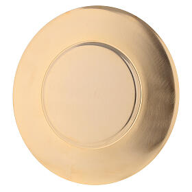 Communion concave paten 24k polished golden brass with 14 cm 