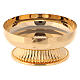 Bowl paten of gold plated brass 10 cm embossed pattern on the base s1