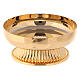 Bowl paten of gold plated brass 10 cm embossed pattern on the base s2