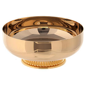 Paten with casted base 24K gold plated brass 14 cm