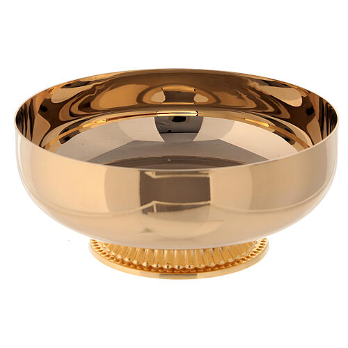 Paten with casted base 24K gold plated brass 14 cm 2