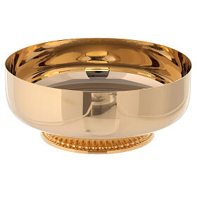 Offertory paten 16 cm in polished golden brass 24k