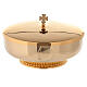 Ciborium with lid with golden brass cross 16 cm s1