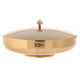 Ciborium with channelled base 24K gold plated brass 23 cm