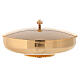 Ciborium in 24k golden brass with grooved base 23 cm s1