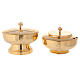 Stackable double ciboria for concelebration, gold plated brass 20x15 cm s2