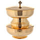 Double ciborium for concelebration in golden brass, stackable 18x14 cm s1
