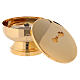 Double ciborium for concelebration in golden brass, stackable 18x14 cm s3