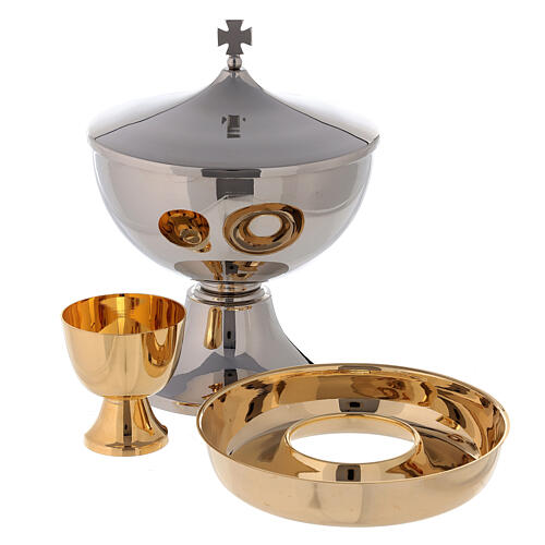 Set d'intinction laiton bicolore or et argent 20 cm 1