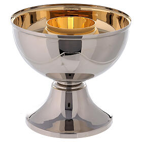 Pisside due specie ottone bicolore argento e oro 20 cm