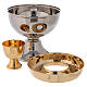 Ciborium two-species in two-tone brass, silver and gold 20 cm s2