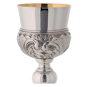 Church chalice in silver plated brass Mary Joseph Sacred Heart