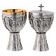 Chalice Ciborium Crucifixion Molina stylized silver-plated brass s1
