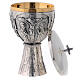 Chalice Ciborium Crucifixion Molina stylized silver-plated brass s6