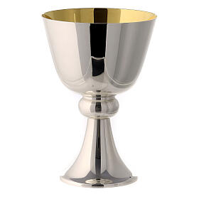 Molina chalice with node, smooth silver-plated brass