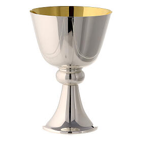 Molina chalice with node, smooth silver-plated brass