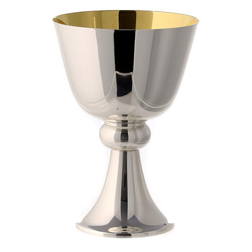 Molina chalice with node, smooth silver-plated brass 1