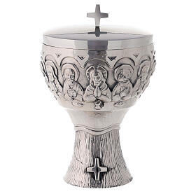 Molina ciborium with Last Supper bas-relief, silver-plated brass