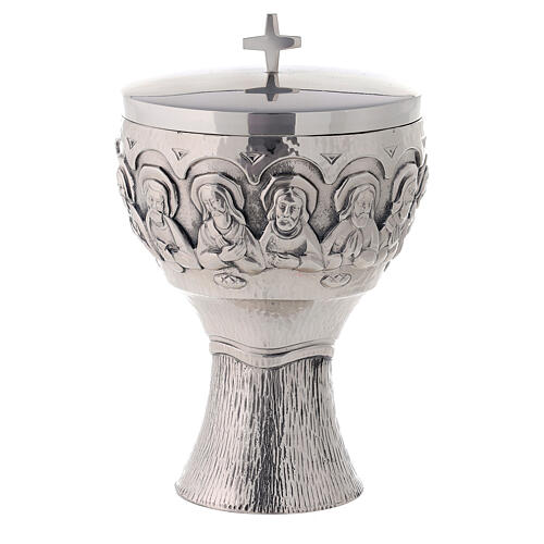 Molina ciborium with Last Supper bas-relief, silver-plated brass 5