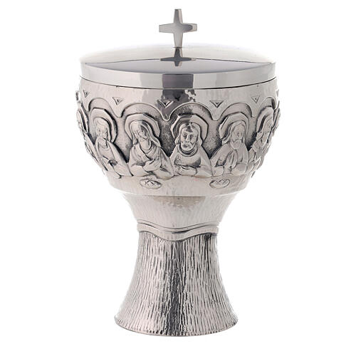 Ciborium Molina bas-relief Last Supper in silver brass 5