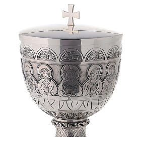 Molina ciborium with Last Supper and Evangelists, silver-plated brass