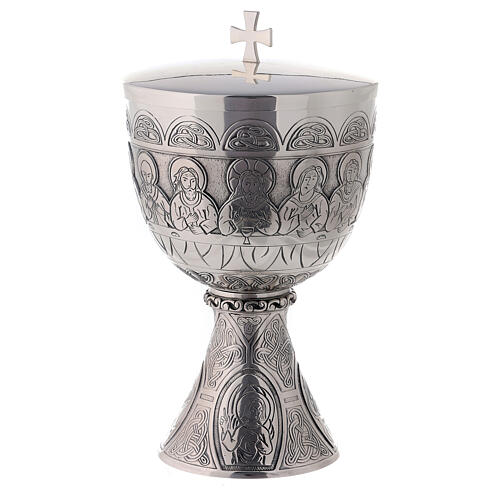 Molina ciborium with Last Supper and Evangelists, silver-plated brass 1