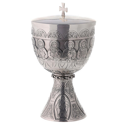 Molina ciborium with Last Supper and Evangelists, silver-plated brass 5