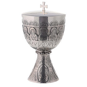 Ciborium Last Supper Evangelists Molina silver-plated brass