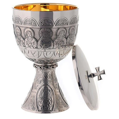 Ciborium Last Supper Evangelists Molina silver-plated brass 8