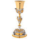 Chalice with 800 silver lost-wax casted cup, bicolour brass, embossed angels, 30 cm s6