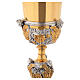 Chalice with 800 silver lost-wax casted cup, bicolour brass, embossed angels, 30 cm s7