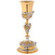 Chalice with 800 silver lost-wax casted cup, bicolour brass, embossed angels, 30 cm s8
