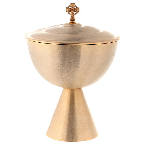 Chalice, ciborium, bowl paten and paten of gold plated brass, satin finish 5
