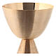 Chalice, ciborium, bowl paten and paten of gold plated brass, satin finish s4