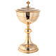 Chalice with ciborium and paten, chiseled gold plated brass s4