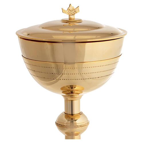 Calice avec patène et ciboire ciselés laiton bain or 3