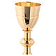 Chalice with paten and pyx in gold plated brass with engravings s3