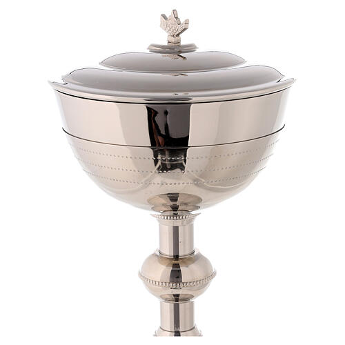 Chalice ciborium and paten, silver-plated brass, chiseled lines 5